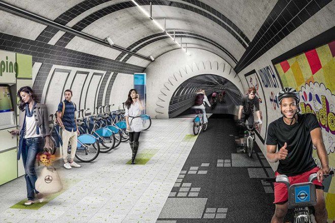 Gensler, underground, tube, london, bike path, under line, underline, kinestic energy, pedestrian