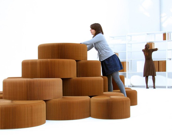 bookniture, folding table, folding chair, honeycomb, flat pack furntiture, green furniture, paper furniture, moleshine, recyclable