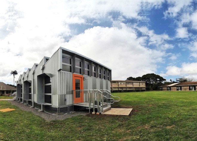 Andersen Anderson Architects, Hawaii portable classrooms, portable classrooms, low voc materials, natural daylight, natural ventilation, energy positive, energy positive classroom, energy conservation, occupancy sensor, minimal environmental impact, solar heat gain, FSC timber, natural finish,