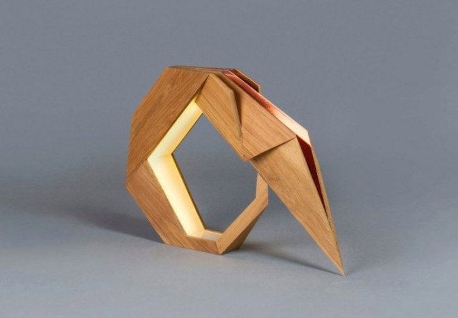 origami furniture, green furniture, Dubai, Aljoud Lootah, wooden furniture, origami design, foldable furniture, polished copper