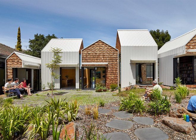 Andrew Maynard architects, Andrew Maynard, Andrew Maynard Australia, Tower House, Tower House Australia, village house, anti-monolith house, anti-mcmansion, mcmansion alternatives, expanding homes, green renovations, expanding small homes. creative home extensions