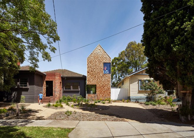 Andrew Maynard architects, Andrew Maynard, Andrew Maynard Australia, Tower House, Tower House Australia, village house, anti-monolith house, anti-mcmansion, mcmansion alternatives, expanding homes, green renovations, expanding small homes. creative home extensions