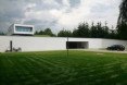 Auto family house, KWK Promes, Poland, drive thru art gallery, automobiles, car, eco-friendly car, green roof, modern home, art gallery, cantilever