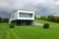 Auto family house, KWK Promes, Poland, drive thru art gallery, automobiles, car, eco-friendly car, green roof, modern home, art gallery, cantilever