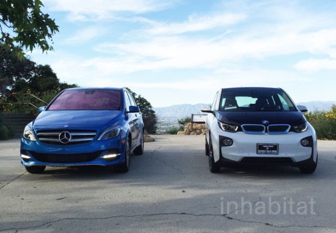 bmw, bmw i3, mercedes-benz, mercedes-benz b-class electric drive, bmw electric car, mercedes electric car, electric car, car review, review, electric motor, lithium-ion battery, green car, green transportation, los angeles