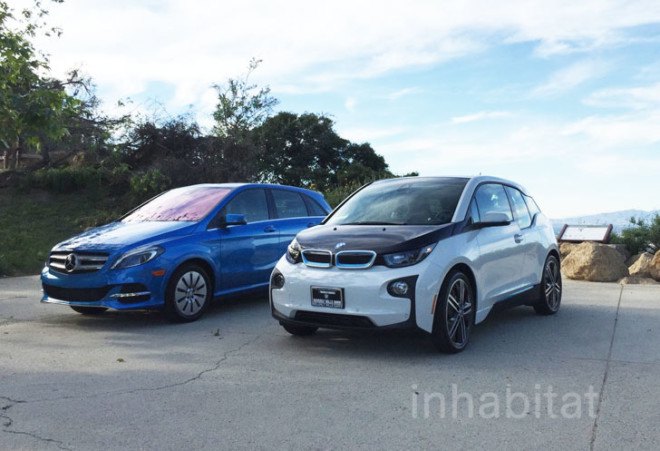 bmw, bmw i3, mercedes-benz, mercedes-benz b-class electric drive, bmw electric car, mercedes electric car, electric car, car review, review, electric motor, lithium-ion battery, green car, green transportation, los angeles