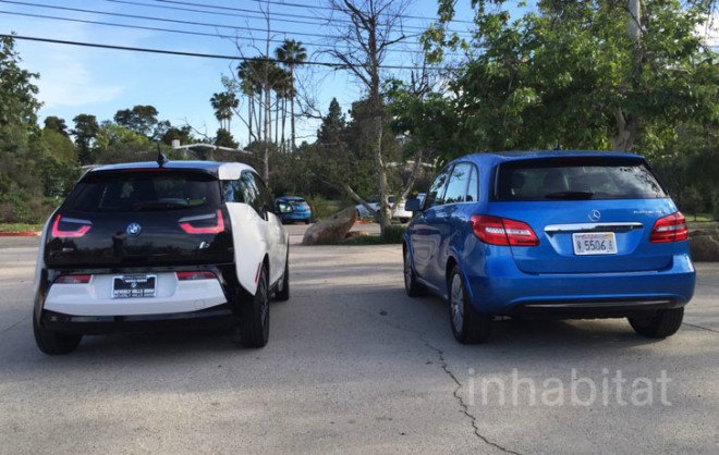 bmw, bmw i3, mercedes-benz, mercedes-benz b-class electric drive, bmw electric car, mercedes electric car, electric car, car review, review, electric motor, lithium-ion battery, green car, green transportation, los angeles