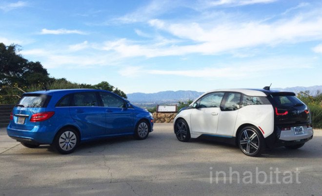 bmw, bmw i3, mercedes-benz, mercedes-benz b-class electric drive, bmw electric car, mercedes electric car, electric car, car review, review, electric motor, lithium-ion battery, green car, green transportation, los angeles