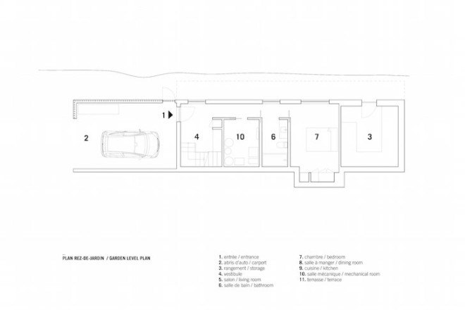 Bolton Residence, mnimalist cabin, cabin, Quebec, Naturehumaine, locally sourced material, timber frame, passive ventilation, slow-combustion fireplace, Eastern Townships, natural plateau, gabled, cantilevered, Bolton Residence by Naturehumaine