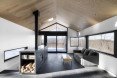 Bolton Residence, mnimalist cabin, cabin, Quebec, Naturehumaine, locally sourced material, timber frame, passive ventilation, slow-combustion fireplace, Eastern Townships, natural plateau, gabled, cantilevered, Bolton Residence by Naturehumaine