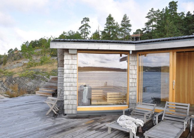 Saltsjobaden Sweden, Saltsjobaden architecture, Faltak, Faltak technique, 1912 Olympic Stadium, Murman Arkitekter, Murman Architects Sweden, timber clad, timber clad sauna, seaside architecture, unobtrusive architecture, Brenner Sauna sweden, Swedish architecture, Brenner Sauna,