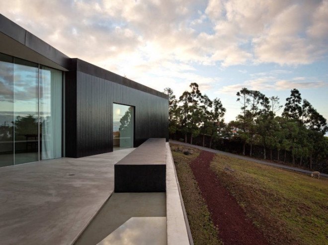 CZ HOUSE, prefab house, pico island, SAMI Arquitectos, blackened timber, black timber, energy efficiency, minimalist home, minimalist aesthetic,