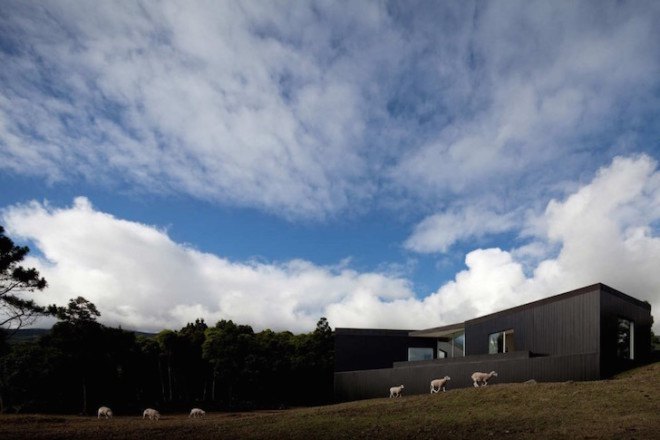 CZ HOUSE, prefab house, pico island, SAMI Arquitectos, blackened timber, black timber, energy efficiency, minimalist home, minimalist aesthetic,