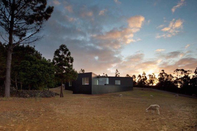 CZ HOUSE, prefab house, pico island, SAMI Arquitectos, blackened timber, black timber, energy efficiency, minimalist home, minimalist aesthetic,