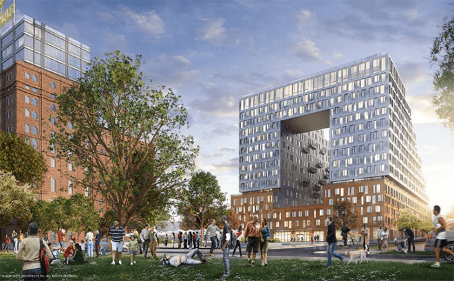 nyc affordable housing, Domino Sugar Redevelopment Plans Gentrification in Williamsburg, domino sugar, domino sugar factory, two trees, Where is the New Domino Sugar Building, Williamsburg, williamsburg waterfront