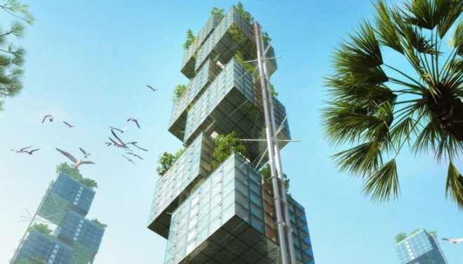 Weingartner Architects, Elastic Woodscraper II, vertical architecture, wooden tower, vertical garden, green architecture, rooftop terrace, urban garden, heat recovery, glass facade