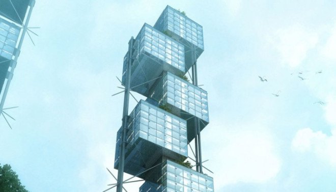 Weingartner Architects, Elastic Woodscraper II, vertical architecture, wooden tower, vertical garden, green architecture, rooftop terrace, urban garden, heat recovery, glass facade