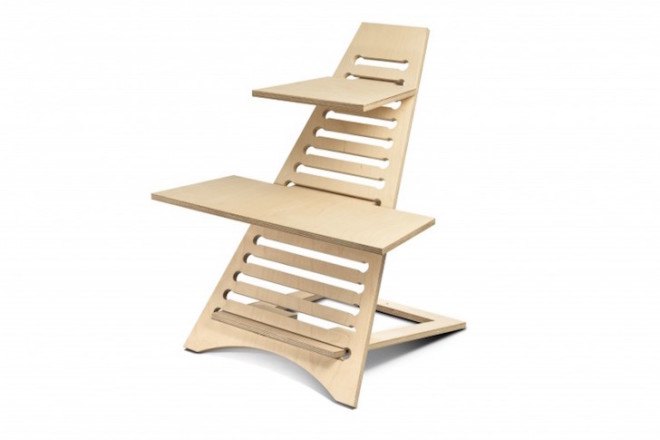 Elevate, reader submitted content, standing desk, standing workstation, kickstarter, natural birch, birch plywood, plywood, affordable standing desk, flat pack