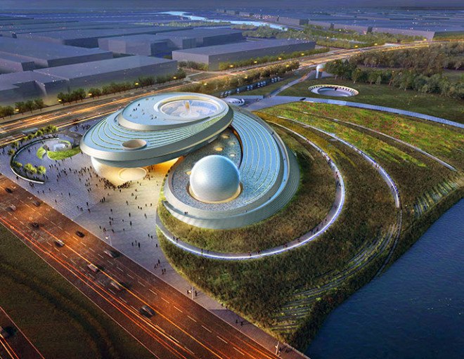 Shanghai, Shanghai Planetarium, Shanghai Science and Technology Museum, Ennead Architects, Thomas Wong, Guy Maxwell, astronomy, planetarium, china, east china sea, Lingang District, Lingang District Shanghai