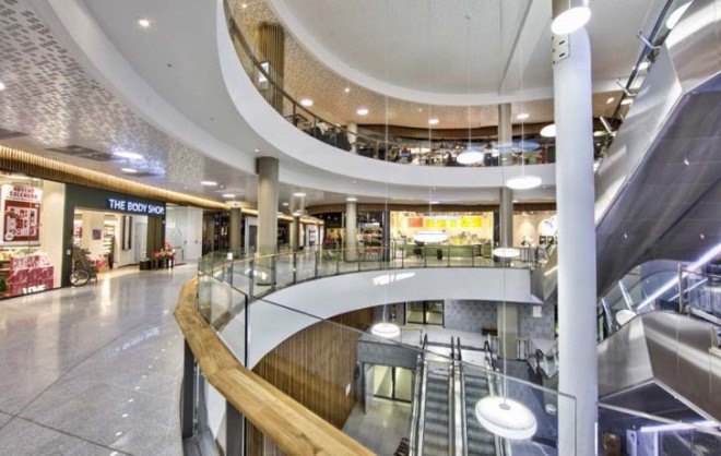 Fornebu S, shopping mall, Oslo, BREEAM Outstanding certification, BREEAM, green architecture, LED lights, solar cells, solar power, heat recovery, green roof, AMB Arkitekter, green shopping mall