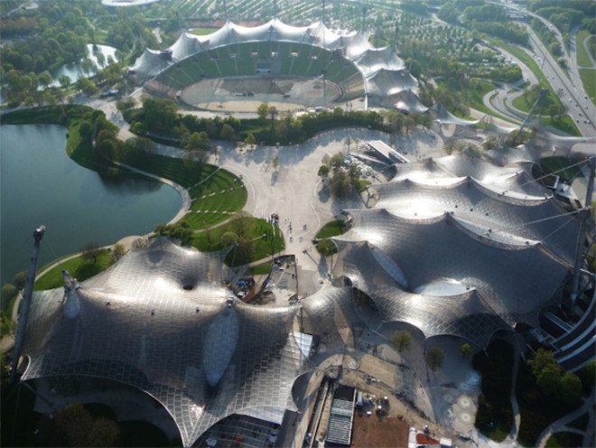 Pritzker Prize, Frei Otto, Jorg Gribl, Ted Happold, Pritzker Prize Laureate, 2015 Pritzker Prize, 1972 Munich Olympic Stadium, City in the Arctic, Munich Zoo Aviary, Shigeru Ban, Japanese Pavilion, paper pavilion, Diplomatic Club Heart Tent, Multihalle, Mannheim, 1967 Expo