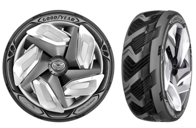 electric car, charging, battery, range anxiety, goodyear, concept, tire, bh03, car charged by tire, heat-gathering tire