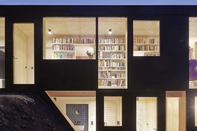 Jochen Specht, Austria, minimalist home, timber architecture, timber frame, floor heating, geothermal energy, green facade, mountain home, green renovation, renovated house
