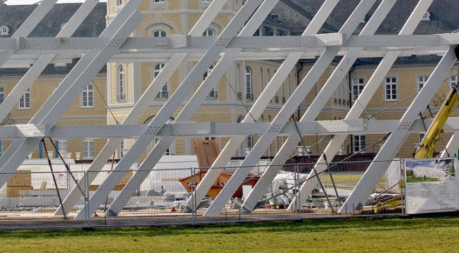 J. Mayer H. and Partner, Rubner Holzbau, Karlsruhe pavilion, temporary structure, wooden pavilion, glulam, timber architecture, pavilion, German architects, Germany