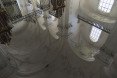 We Find Wildness, Bellelay, Romain Crelier, oil spill, motor oil, oil art, baroque architecture, art installation, art, waste oil, recycled oil,