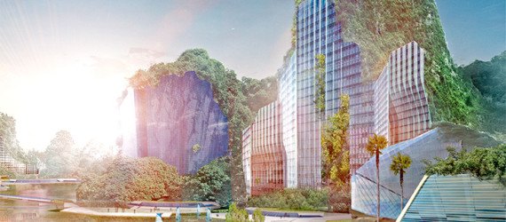 Limestone Skyscrapers, 2015 evolo skyscraper competition, evolo, evolo skyscraper competition, Jethro Koi Lik Wai, Quah Zheng Wei, Karsk Topography, Halong Bay, Karsk Forest, Limestone hills, limestone mining