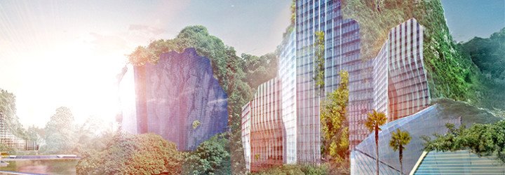 Limestone Skyscrapers, 2015 evolo skyscraper competition, evolo, evolo skyscraper competition, Jethro Koi Lik Wai, Quah Zheng Wei, Karsk Topography, Halong Bay, Karsk Forest, Limestone hills, limestone mining