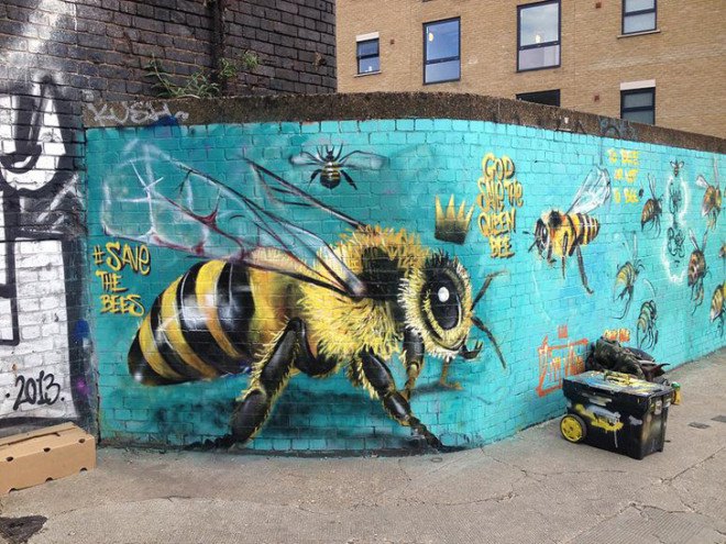 green design, eco design, sustainable design , Louis Masai Michel, Jim vision, Colony collapse disorder, bee populations, street art, #savethebees