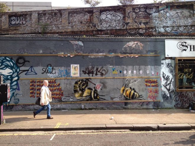 green design, eco design, sustainable design , Louis Masai Michel, Jim vision, Colony collapse disorder, bee populations, street art, #savethebees