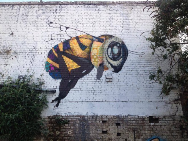 green design, eco design, sustainable design , Louis Masai Michel, Jim vision, Colony collapse disorder, bee populations, street art, #savethebees