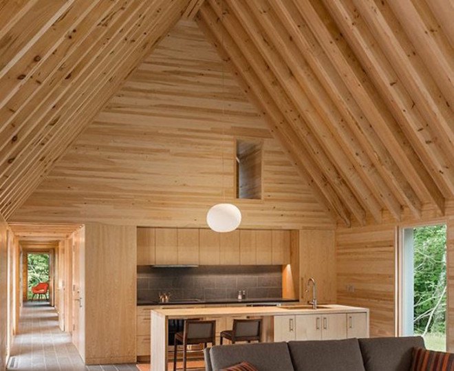 HGA Architects, Marlboro, Marlboro Music Festival, Vermont, Cape Cod, locally sourced materials, contemporary, slate shingles, cedar planks, stained cedar, red cedar, natural light, white pine, natural finishes