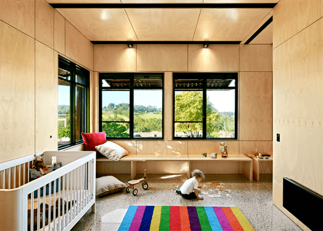 Mihaly Slocombe, Australian home, home addition, kids pod, australian architecture, glazed corridor, green design, eco design, sustainable design, green architecture