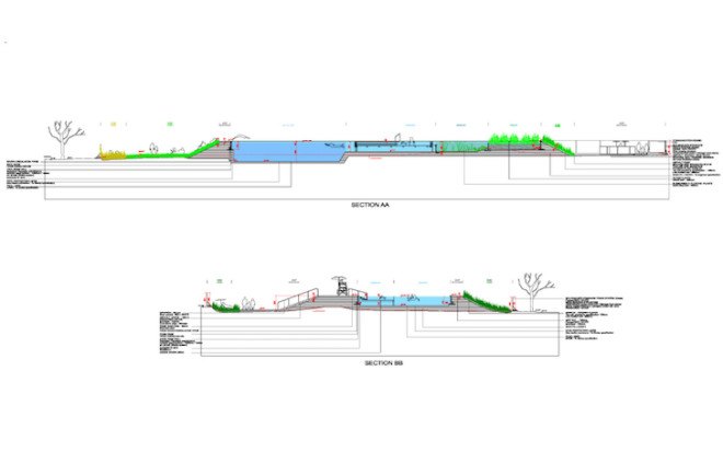 King’s Cross, Ooze architects, Marjetica Potrč, Of Soil and Water: King’s Cross Pond Club, King’s cross redevelopment, Efa Pfannes, ecosystem, small-scale pond, natural pool, natural swimming pool, natural pond, wetland plants