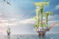 Noah Oasis skyscraper, offshore oil rigs, oil spill, marine life, bio-habitat, vertical habitat, green skyscraper, eVolo skyscraper competition 2015, coral reef, environmental destruction