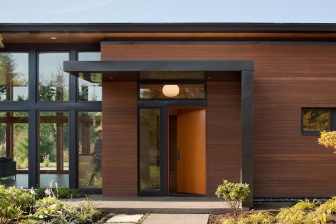 soycrete, soycrete stained concrete LED, CFL, natural ventilation, heat on demand, Yelm, open plan, Olympia Residence, Olympia Residence by Coates Design Architecture, Coates Design Architecture, modern house on the prairie, custom design house, stucco siding, acid washed concrete, birch, cedar,