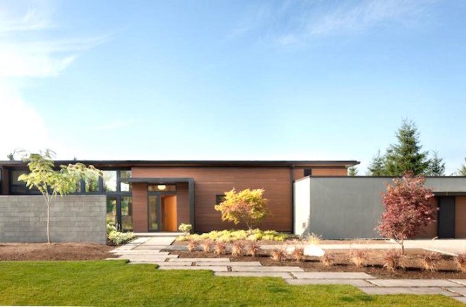 soycrete, soycrete stained concrete LED, CFL, natural ventilation, heat on demand, Yelm, open plan, Olympia Residence, Olympia Residence by Coates Design Architecture, Coates Design Architecture, modern house on the prairie, custom design house, stucco siding, acid washed concrete, birch, cedar,