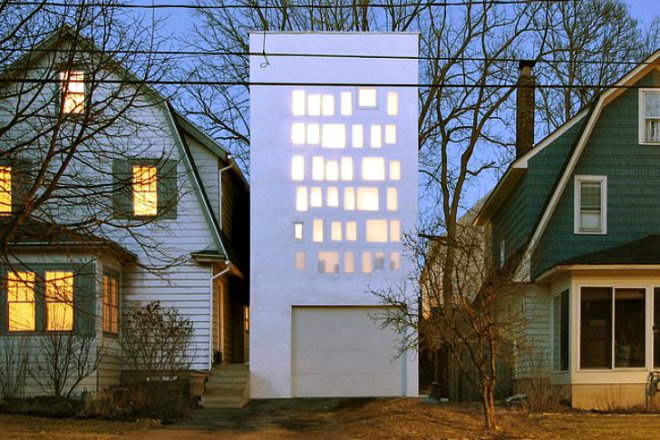 PARA Project, Haffenden House, urban design, bathroom design, sunken bathtub, library design, home design, syracuse architecture, nyc architecture, new york architecture, urban design, curved floors, skinny homes, tiny homes, tiny home design,