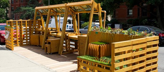 Wilhelmina Peragine, parklet, small parks, public spaces, green spaces, urban design, temporary park, student work, Boston, green innitiative, The Parkolation Project