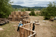 Pallet Architect - Tree Line Stage - Pickathon Music Festival, pickathon music festival, happy valley oregon, treeline stage, eco-friendly music festival, eco outdoor music festival, eco concerts, sustainable concerts, sustainable stage design, eco concert design, solar powered lighting, ecoshuttle
