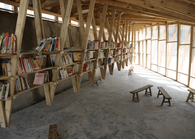Pinch library, John Lin, Olivier Ottevaere, Yunnan Province, China, community center, World Architecture Festival, Architecture and Design Trophy Awards , Shuanghe village, University of Hong Kong, Yunnan Province earthquake