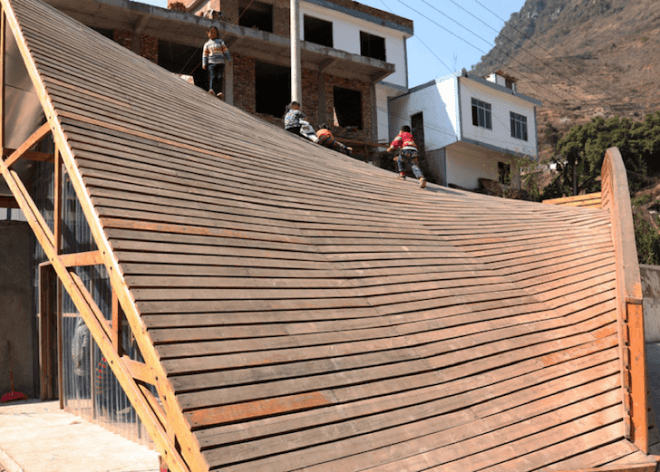 Pinch library, John Lin, Olivier Ottevaere, Yunnan Province, China, community center, World Architecture Festival, Architecture and Design Trophy Awards , Shuanghe village, University of Hong Kong, Yunnan Province earthquake