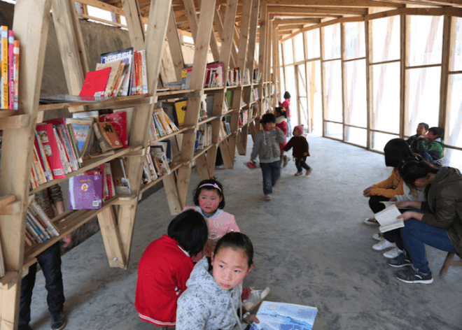 Pinch library, John Lin, Olivier Ottevaere, Yunnan Province, China, community center, World Architecture Festival, Architecture and Design Trophy Awards , Shuanghe village, University of Hong Kong, Yunnan Province earthquake