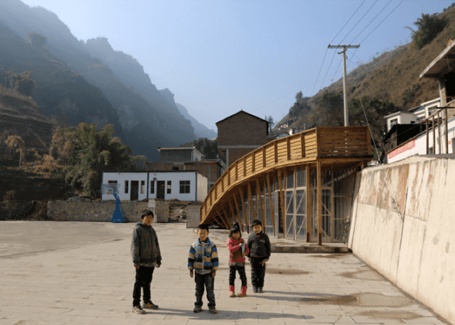 Pinch library, John Lin, Olivier Ottevaere, Yunnan Province, China, community center, World Architecture Festival, Architecture and Design Trophy Awards , Shuanghe village, University of Hong Kong, Yunnan Province earthquake