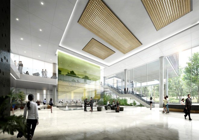 Samoo Architects & Engineers, South Korea, vertical louvers, cross-ventilation, natural ventilation, sustainable building, auditorium, energy-efficient building