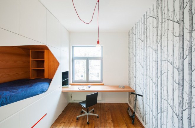 VAN STAEYEN Interior Architects, bedroom, small spaces, built-in beds, transformable furniture, transforming furniture, Belgian architects, interior design