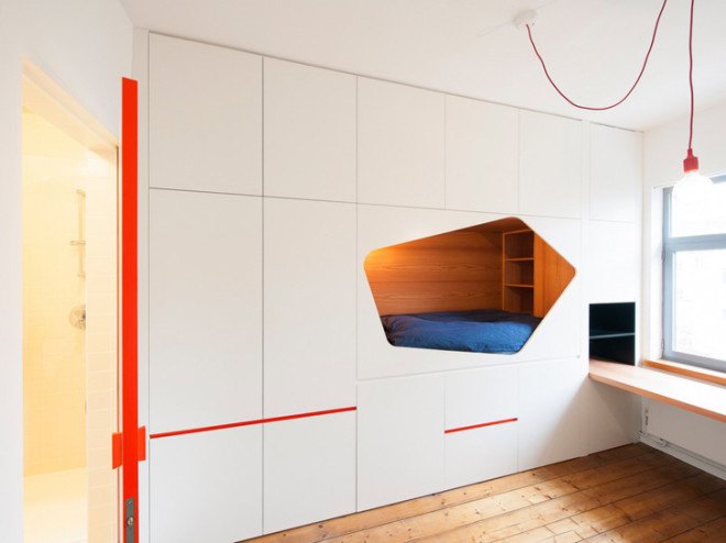 VAN STAEYEN Interior Architects, bedroom, small spaces, built-in beds, transformable furniture, transforming furniture, Belgian architects, interior design